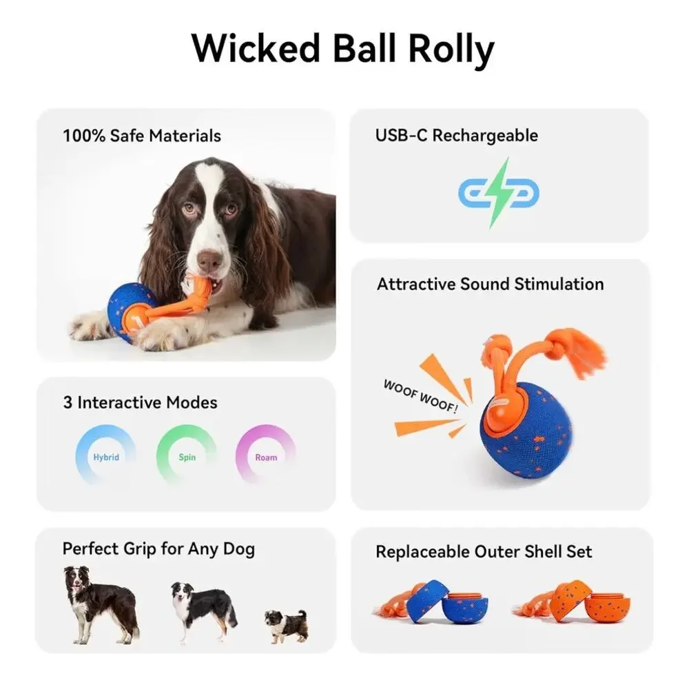 Cheerble Smart Interactive Dog Toy, Wicked Ball Rolly, Automatic Moving (C156)